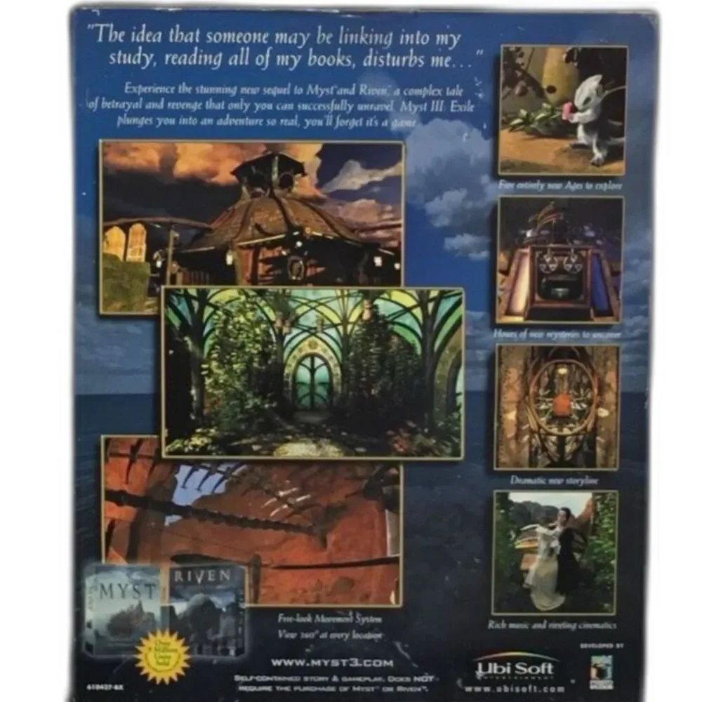 Myst III Exile PC Mac Game Vintage 2001 Ubisoft 4 Disc Box Set